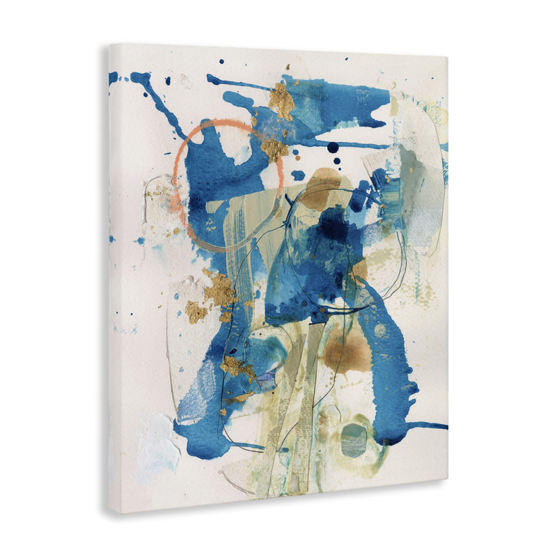 "Blue Chaotic Splash Floater", art mural par Allison Ford, H 30 po x l 24 po x P 1,5 po