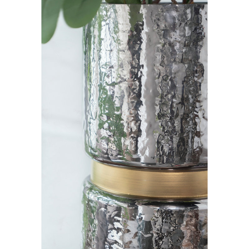 Porte-bougie argent D5.9X15.2 "Halloway, H 15,2 po x l 5,9 po x P 5,9 po
