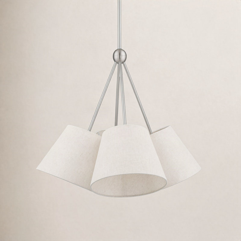 Grove 4-Light Chandelier, Nickel brossé, Avoine