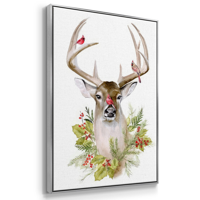 Collection de cerfs des Fêtes B, H 25 po x l 17 po x P 1,5 po, Argent