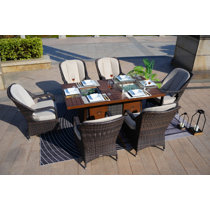 Broyhill Legacy Thornwood 7-Piece Patio High Dining Fire Pit Table Set