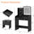 Dressing Table with Mirror & Stool, MDF Vanity Set with 2 Drawers, Black Finish-497604857