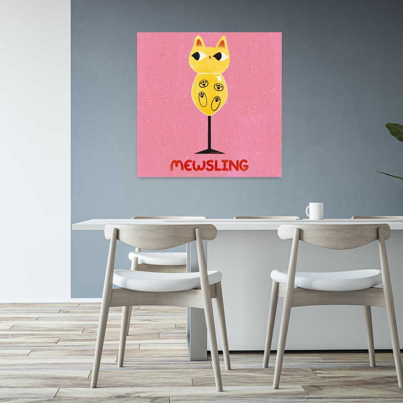Art contemporain rétro, art de chat, H 32 po x l 32 po