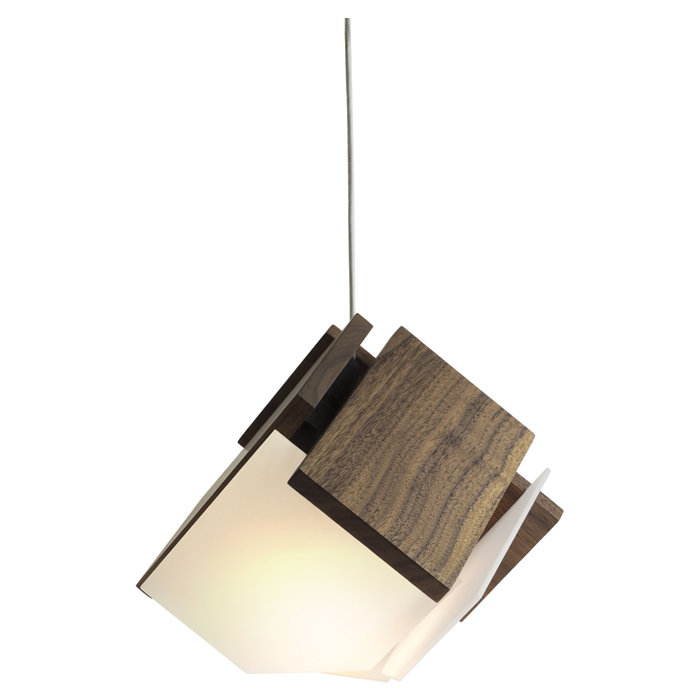 Mica 1 - Light LED Pendant, Walnut, 2700K (Warm)