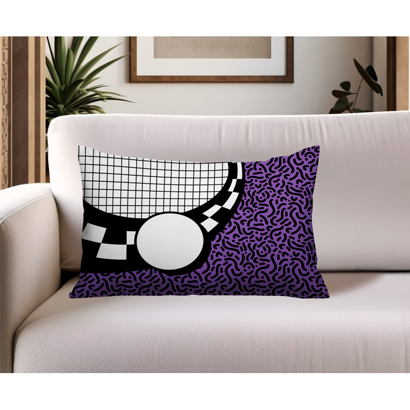 Coussin lombaire réversible Dotrix, Rectangle H 14 po x l 20 po, Mauve