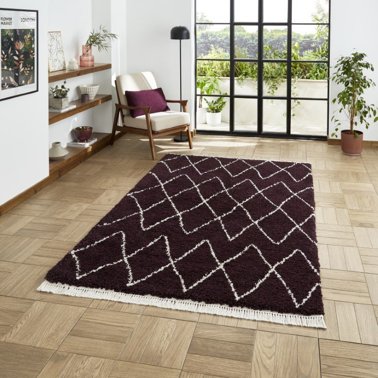 Pechler area rug Machine Woven Purple, Rectangle 80 x 150cm