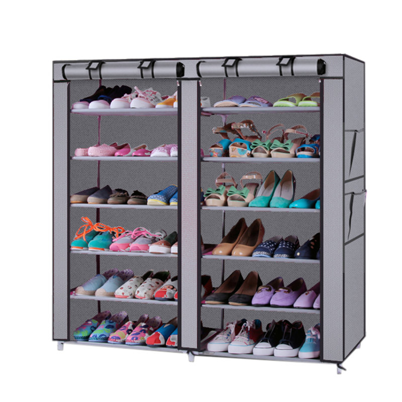 Armoire de rangement pour chaussures 36 paires, Gris
