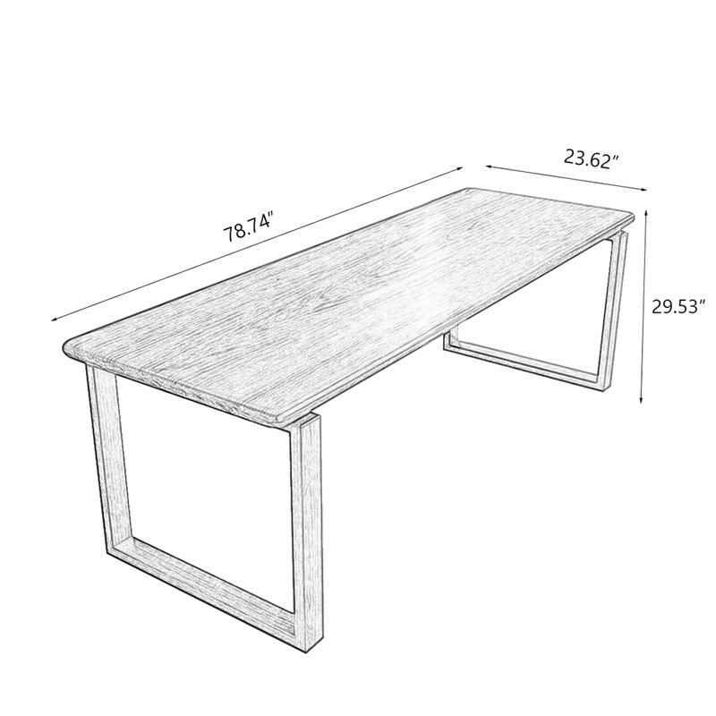 Walnut Rectangular Solid Wood desk, 29.53" H x 78.74" W x 23.62" D
