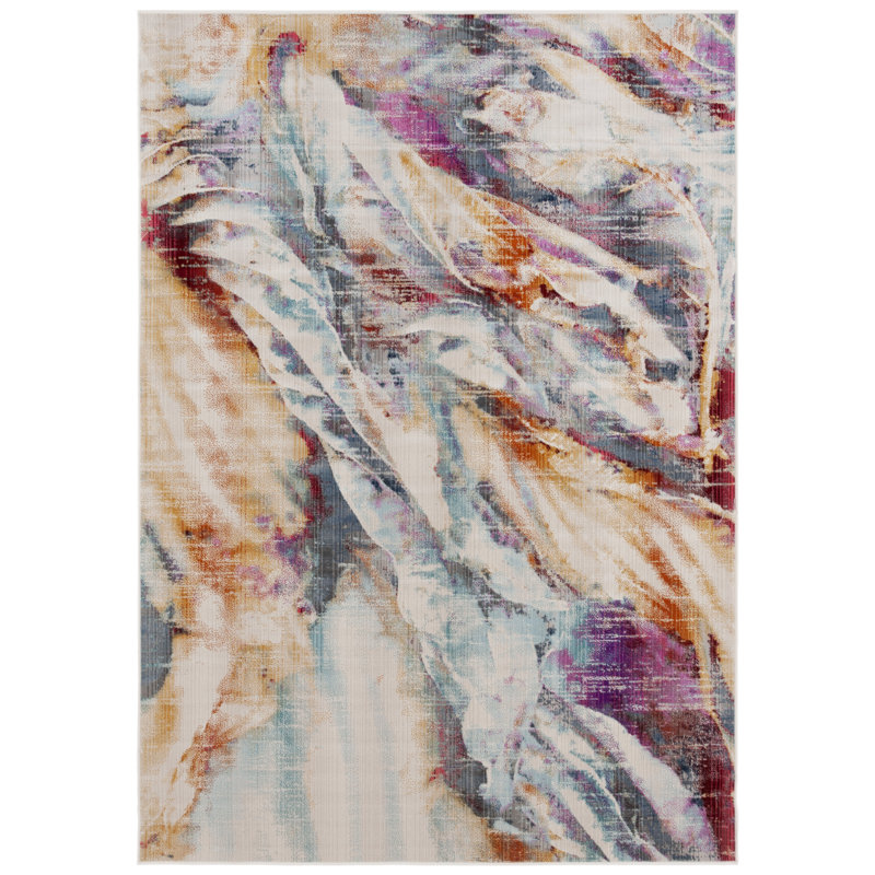 Zarella Performance Abstract Indoor/Outdoor Area Rug, Rectangle 5'3" x 7'6"