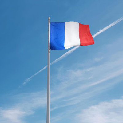 36"H X 60"W Embroidered France Flag Polyester  House Flag