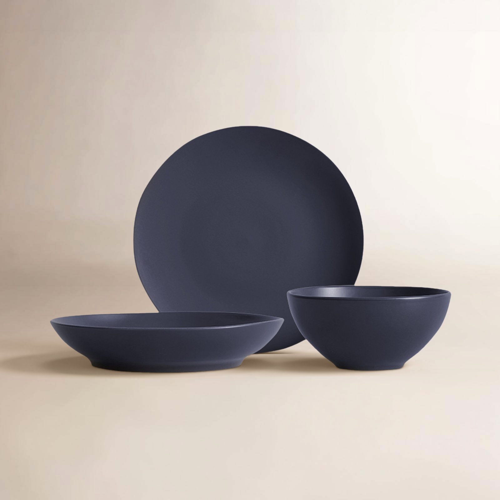 3-Piece Ceramic Serving Set, Blue
