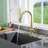 Willow 1.8 GPM Pull Down Kitchen Faucet with Deck Plate and Digital Display-92967629