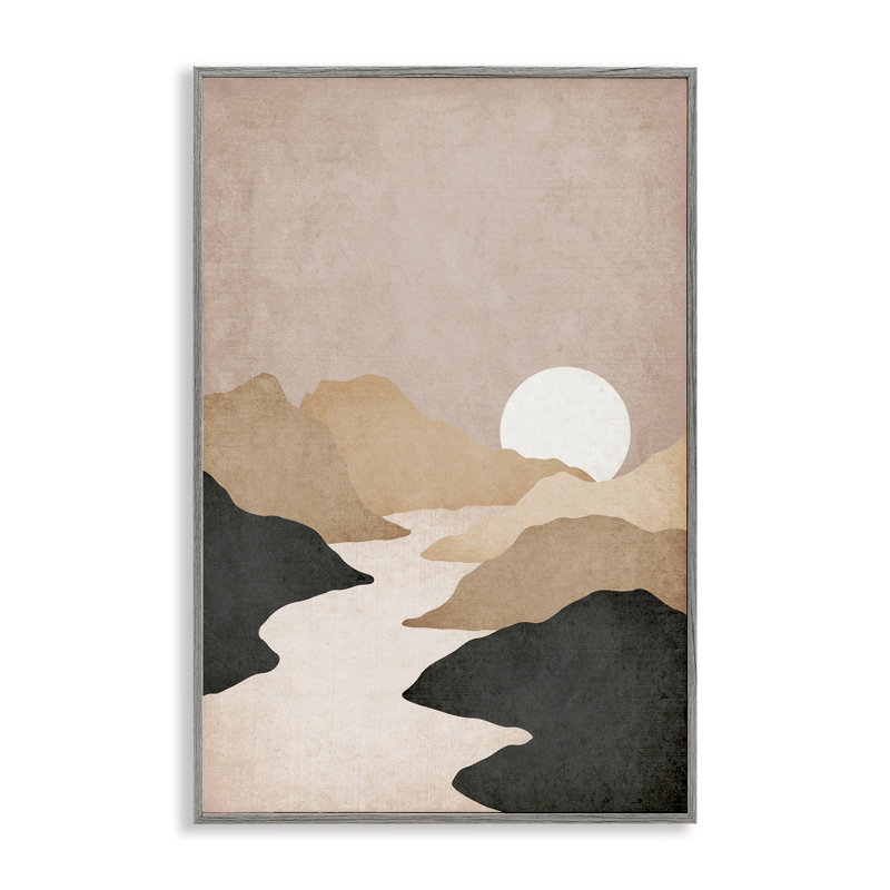 «Beige Mountains with Stream», estampe numérique par JJ Design House LLC, Estampe numérique Farmhouse, H 24 po x l 16 po