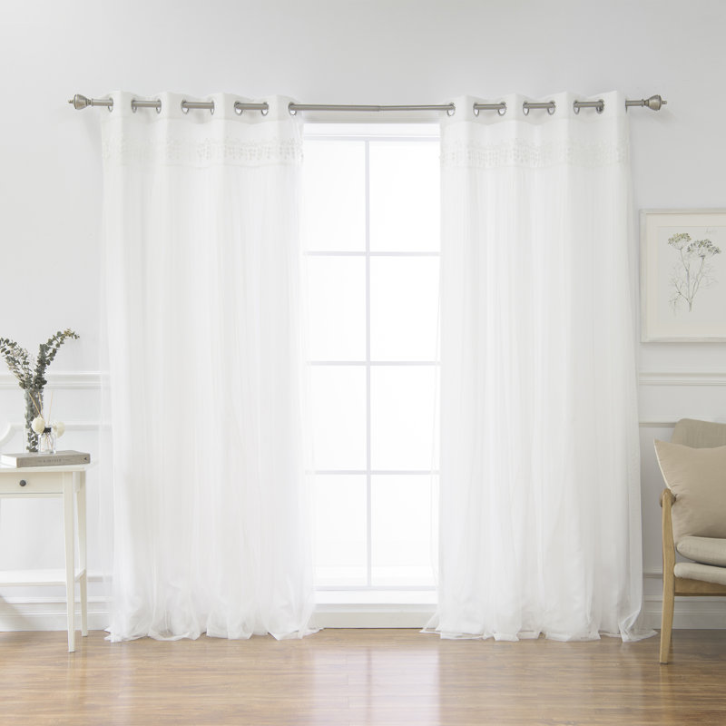 Loar Room Darkening Thermal Curtain Panels, 52" W x 63" L, White