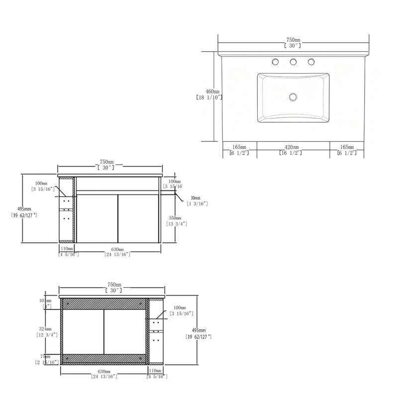 Meuble-lavabo flottant avec lavabo