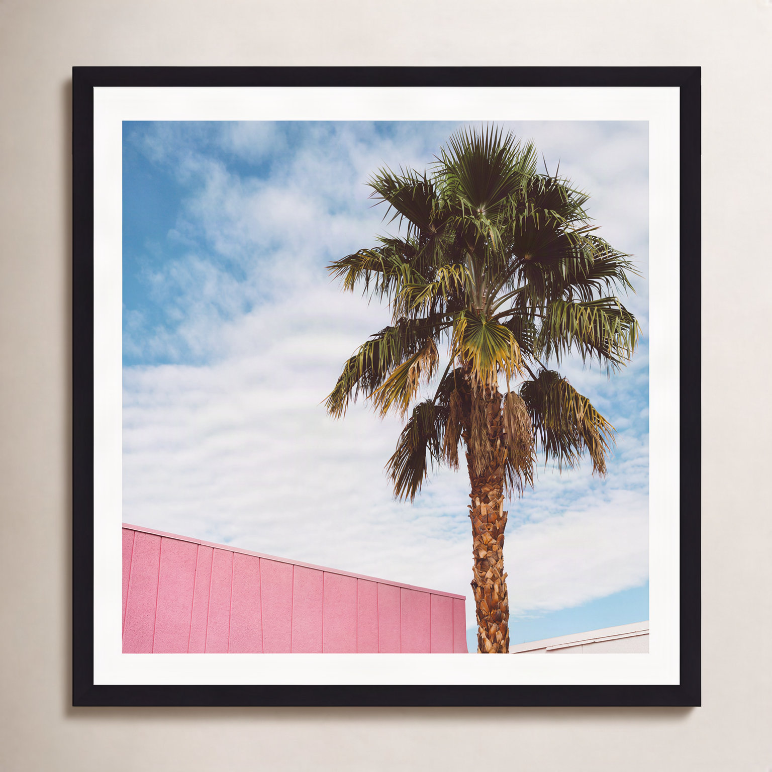 Palm Springs Vibes Photo Print, Black Single Picture Framed, Yes, 20" H x 20" W x 0.75" D