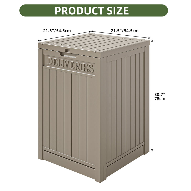 Edrosie Inc 51 Gallon Resin Trash Cans for Porch & Curbside, Black, Brown