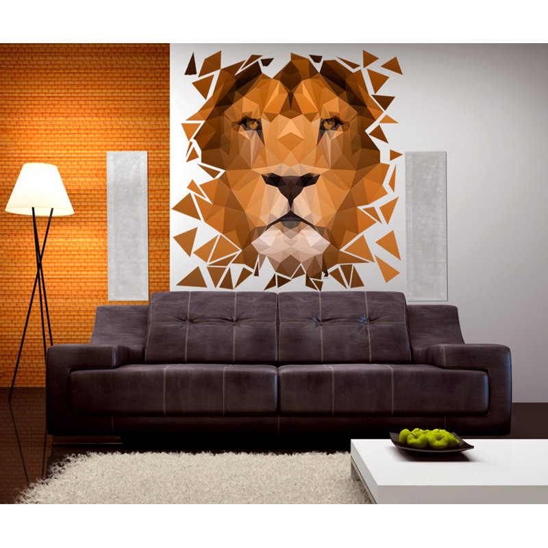 Adhésif décoratif en forme de lion polygonal, H 50 po x l 46 po