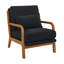Méridienne Mid-Century avec accents en bois massif et assise rembourrée