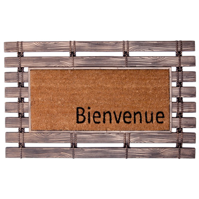 Clôture en caoutchouc 18 po x 30 po bienvenue tapis de porte extérieur antidérapant Viso