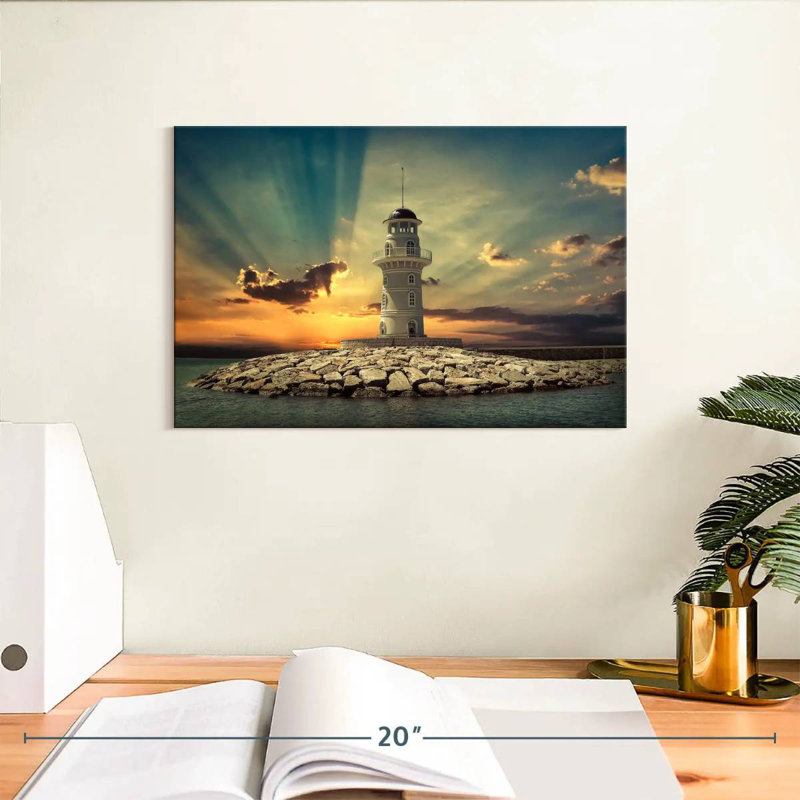 Aletra Majestic Lighthouse Sunset, 8" H x 12" W