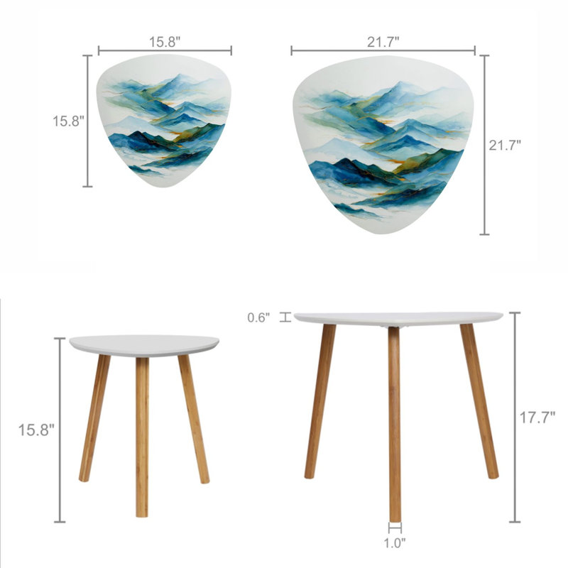 Ensemble de 2 tables basses gigognes Triangle