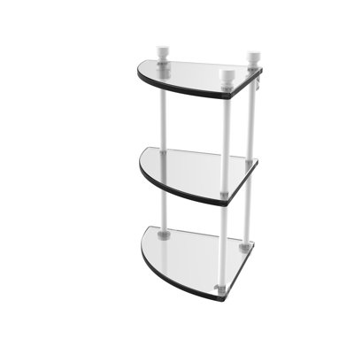 Ballenas 3 Piece Triangle Metal and Glass Corner Shelf