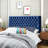 Queen Size Headboard With Navy Blue Velvet Cover, Button Diamond Stitch, Adjustable For Bedroom Decoration Headboard, Size, Contemporary Style, Stitch-1096120665