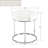 Tufted Faux Leather Round Bailys Vanity Stool with Chrome Metal Base-1546508542