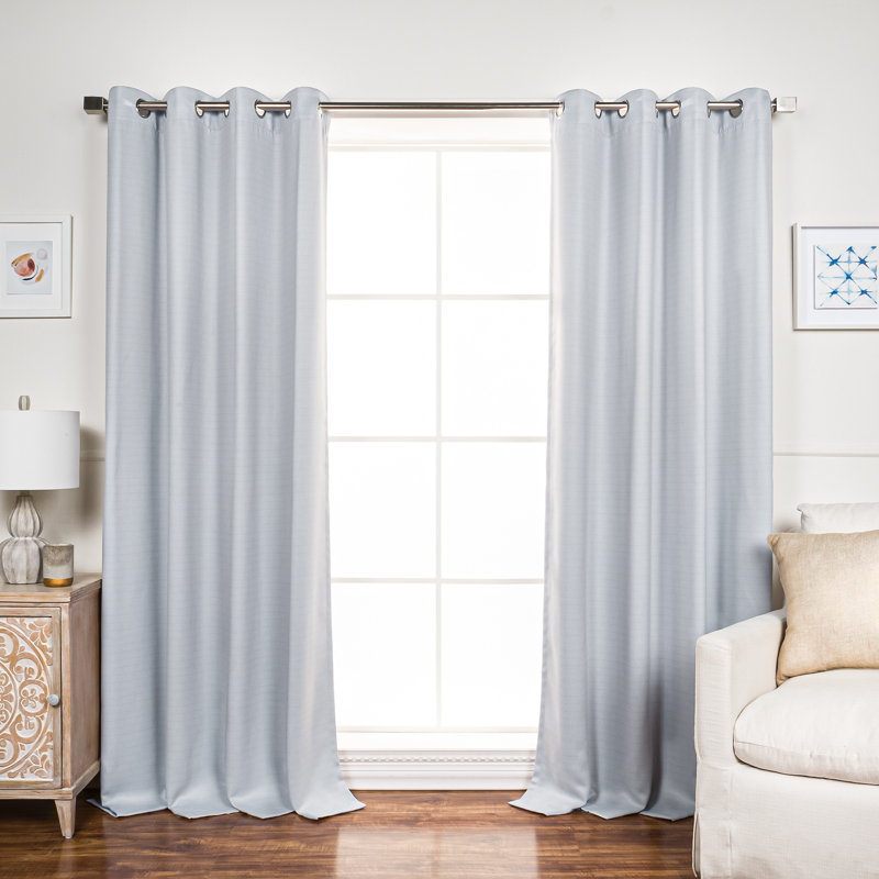 Kamontae Polyester Room Darkening Curtain Pair, 52" W x 96" L, Gray