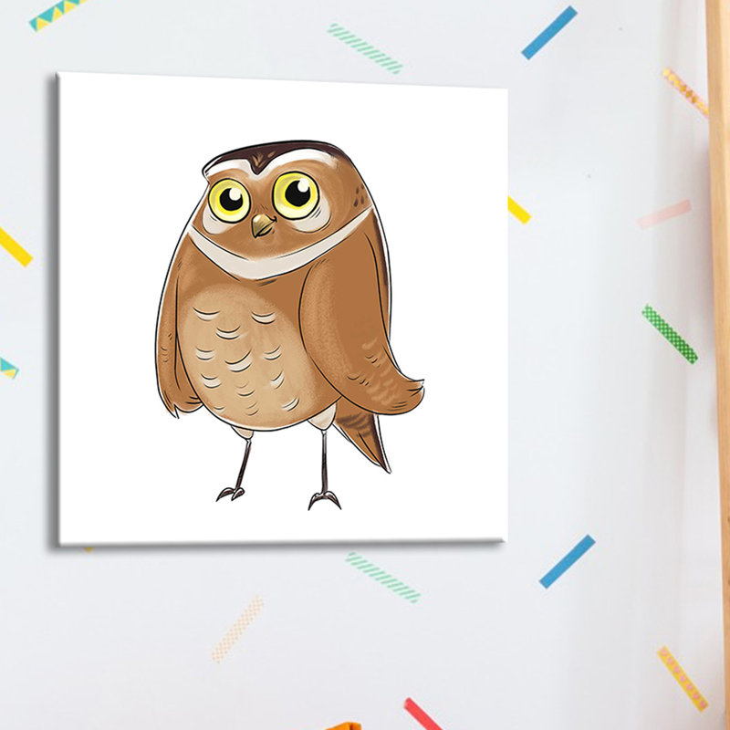 « kids hibou », impression, Toile tendue, H 16 po x l 16 po x P 1 po
