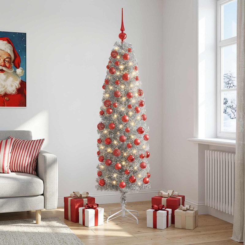 Christmas Tree, 180 cm, with LEDs & red balls