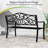 50" Porch Bench With Ergonomic Backrest & Armrests Floral Patterns Curved