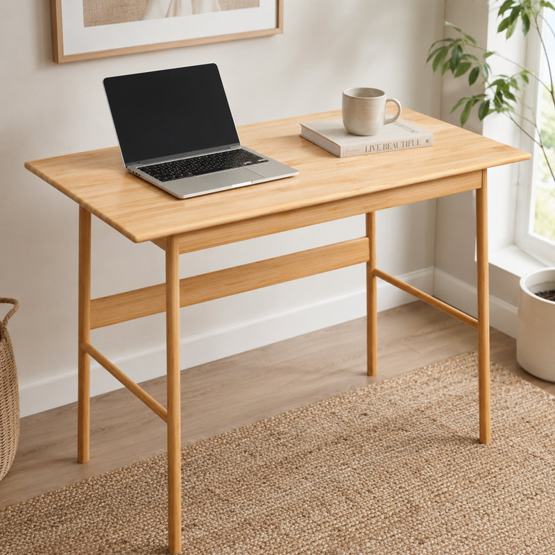 New Design Computer Desk, Bamboo Writing Desk, Modern Simple Work Desk For Home Office, Gaming Desk Study Table