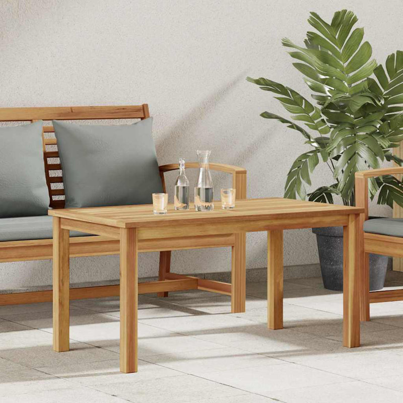 Table basse vidaXL en bois de teck massif brun 35,43 x 19,69 x 17,91, 17.91" H x 35.43" L x 19.69" W