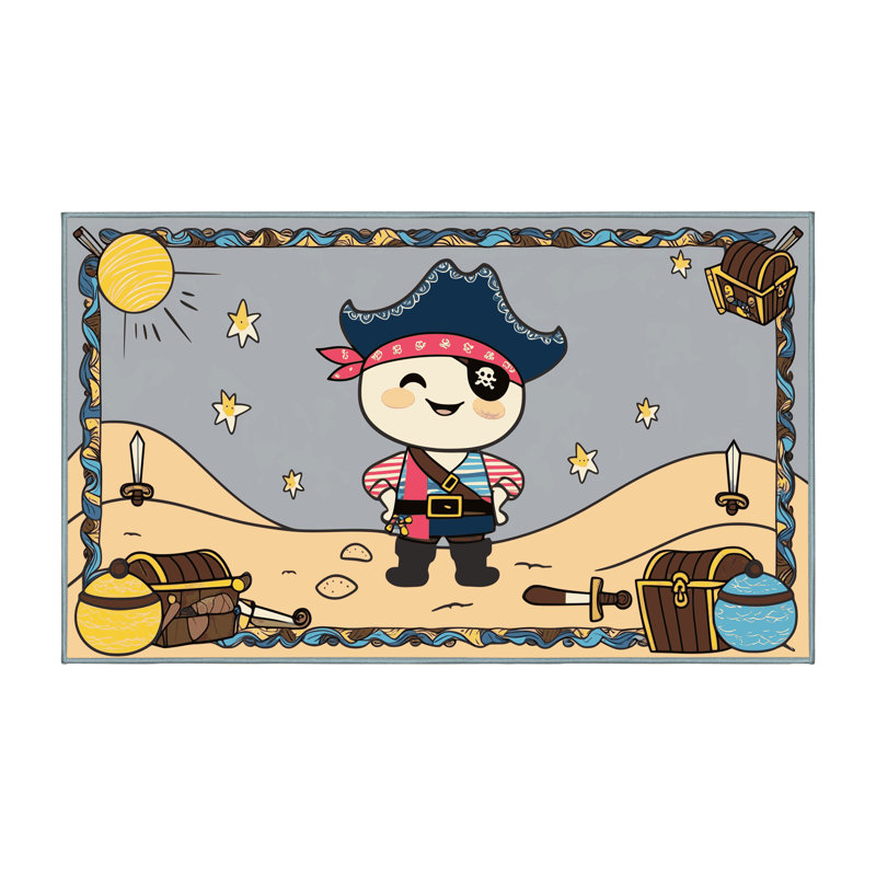Tapis pour enfants Sunside Sails Pirates, Tapis de couloir 2 pi x 4 pi