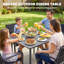 Square Wood Metal Outdoor Dining Table With Umbrella Hole , 85cm W 85cm D-712164409