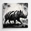 Faune, art mural gris en métal Tapir-2102700360