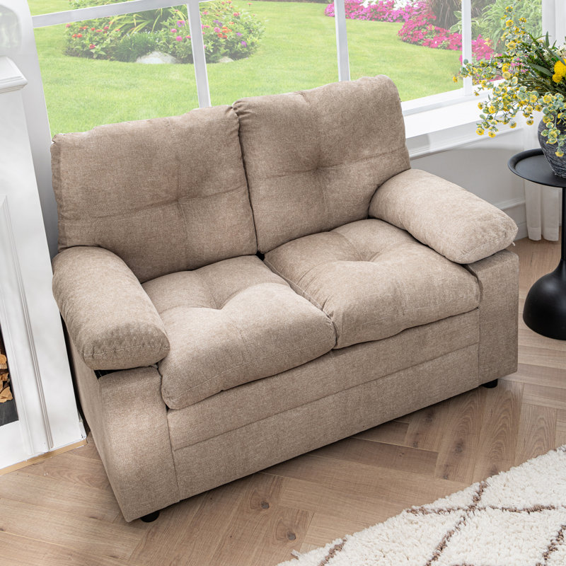 52.36" Modern Chenille Modular Loveseat - Versatile Comfort For Cozy Living-Removable armrests, Beige