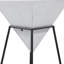 Table d'appoint géométrique inversée en bois blanc avec support en métal noir
