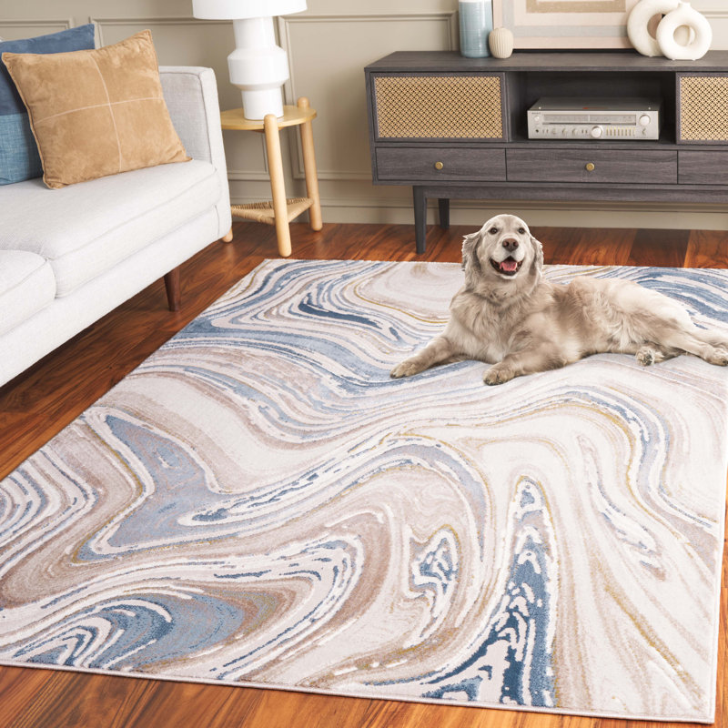 Tapis abstrait Jerolene Performance, Rectangle 5 pi 3 po x 7 pi 6 po