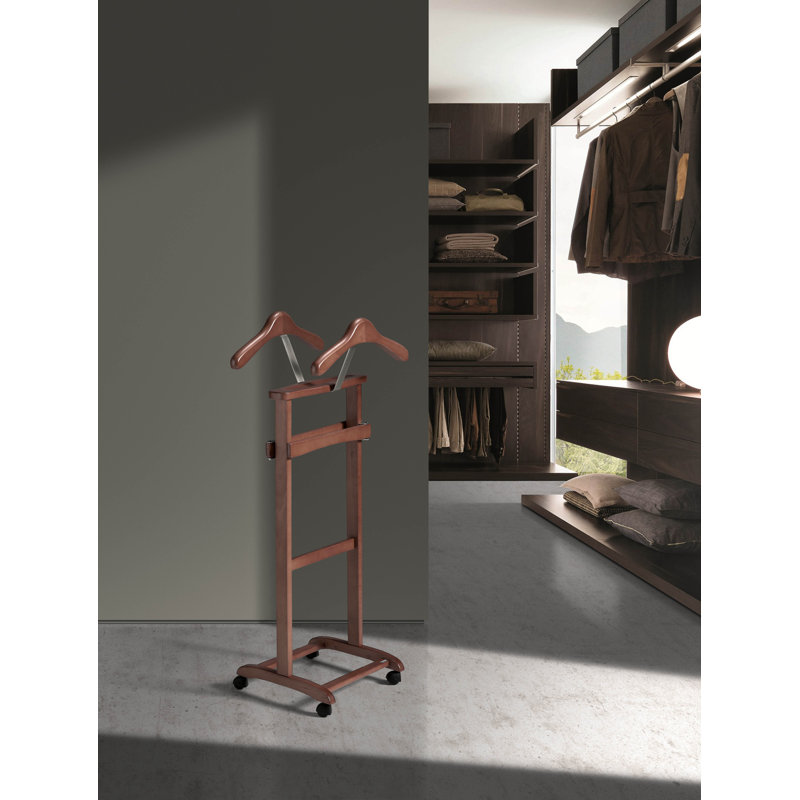 Solid Wood Freestanding Valet Stand, Mogano