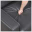 Chaise d'appoint rembourrée en similicuir gris foncé avec structure en bois massif et rembourrage à ressorts ensachés