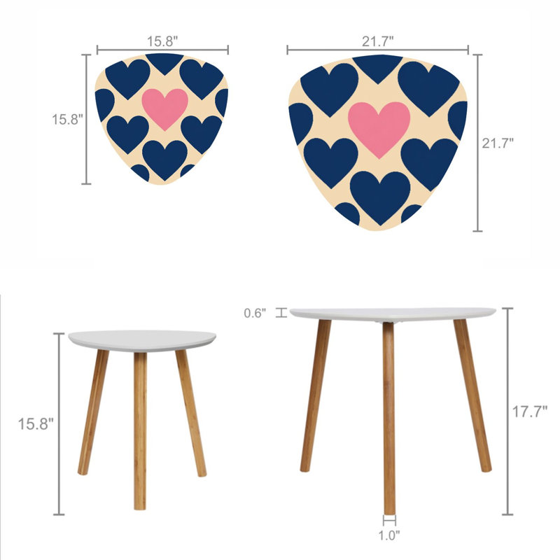 Ensemble de 2 tables basses gigognes Triangle