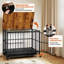  Foldable Dog Crate Furniture w/Removable Tray Lockable Door Lockable Wheels-308952407