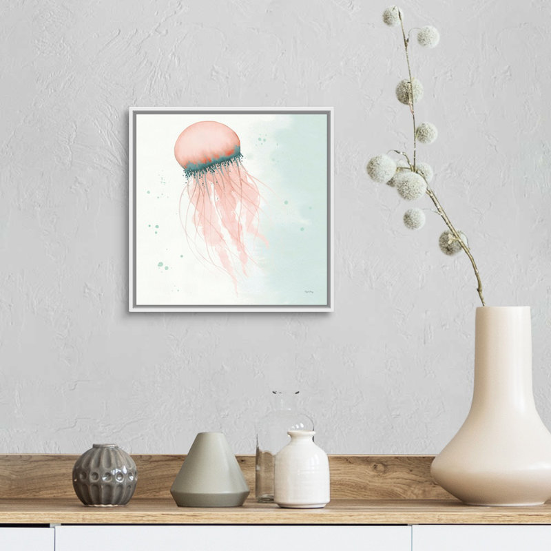 Splash IV, art mural sur toile, Cadre blanc, H 14 po x l 14 po x P 2 po