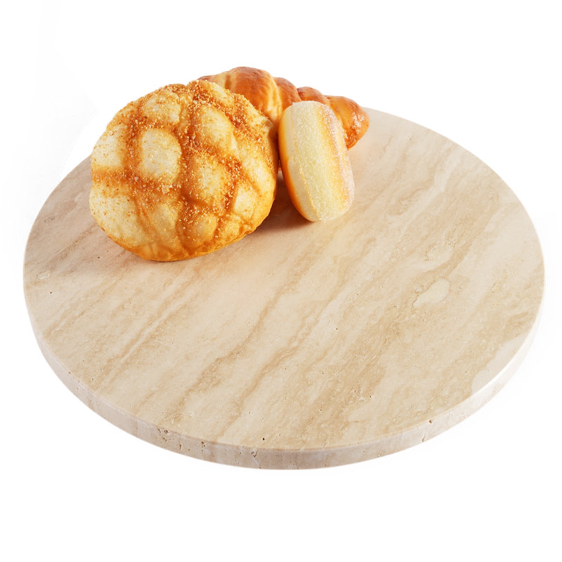Plateau rond en marbre naturel Guein