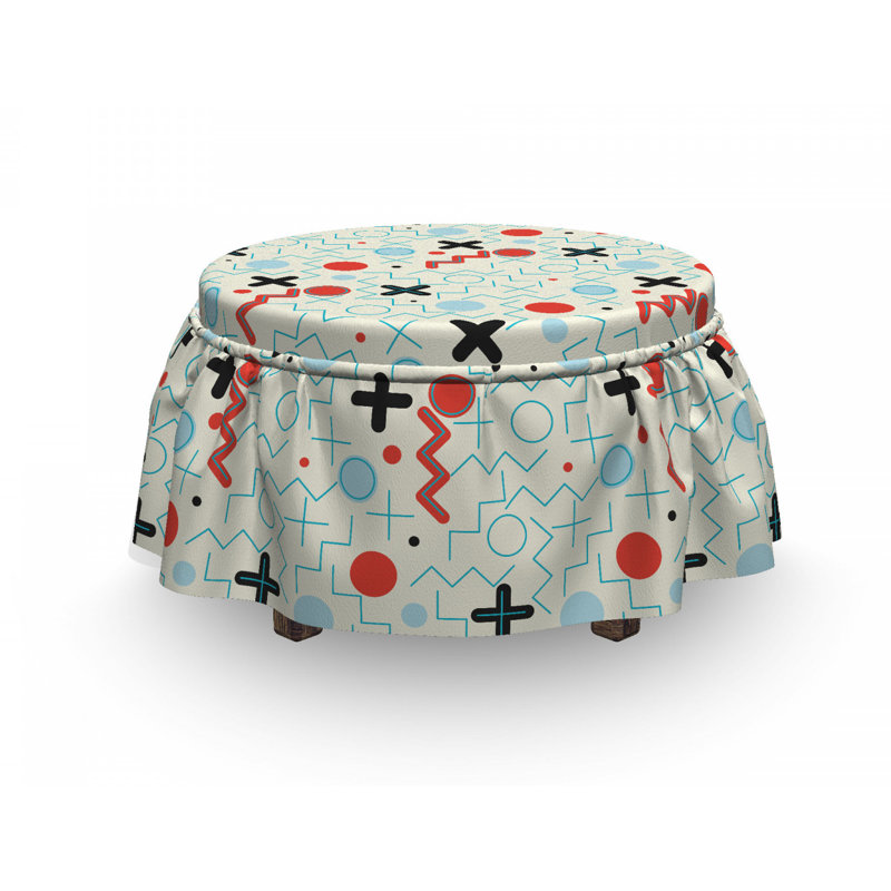 Housse pour de repose-pieds zig zag waves circle