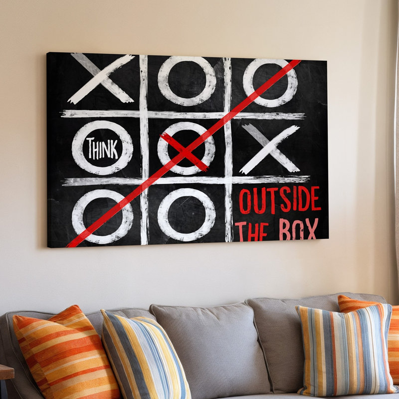 Reproduction d'art numérique sur toile, "Tic Tac Toe", avec une touche moderne audacieuse, H 30 po x l 40 po