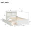 Lit simple avec lit gigogne, bibliothèque, blanc
